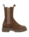 Mjus Woman Ankle Boots Khaki Size 6 Soft Leather In Beige