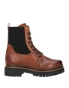 Mjus Woman Ankle Boots Tan Size 8 Leather In Brown