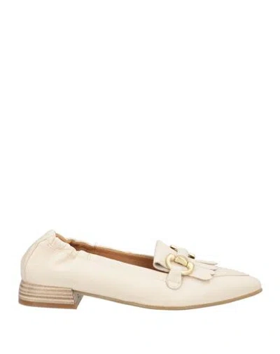 Mjus Woman Loafers Ivory Size 6 Leather In Multi