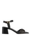 Mjus Woman Sandals Black Size 7 Leather In Black