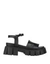 Mjus Woman Sandals Black Size 8 Leather In Black