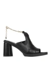 Mjus Woman Sandals Black Size 8 Soft Leather