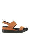 Mjus Woman Sandals Tan Size 11 Leather In Brown