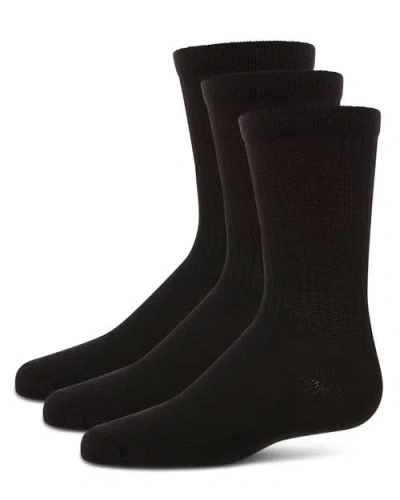 Mk-10955 Kids'  Boys' 3 Pair Pack Ribbed Cotton Blend Crew Sport Socks In Black