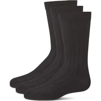 Mk-10960 Kids'  Boys' Ribbed Crew Socks In Black