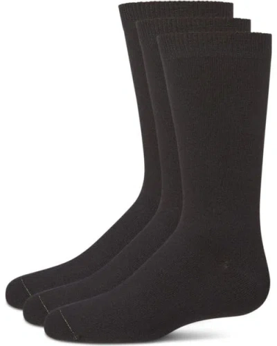 Mk-10961 Kids'  Boys' 3 Pair Pack Flat Cellulose Blend Crew Socks In Black