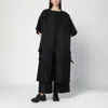 Mark Kenly Domino Tan Atelier Cova Black Coat In Silk And Wool In Black