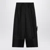 Mark Kenly Domino Tan Atelier Pasa Black Trousers In Silk And Wool In Black