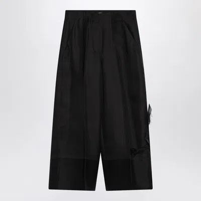 Mark Kenly Domino Tan Atelier Pasa Black Trousers In Silk And Wool
