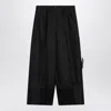 Mark Kenly Domino Tan Atelier Pasa Black Trousers In Silk And Wool
