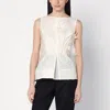 Mark Kenly Domino Tan Atelier Tami Ivory Top In Silk And Wool