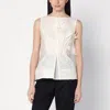 Mark Kenly Domino Tan Atelier Tami Ivory Top In Silk And Wool