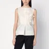 Mark Kenly Domino Tan Atelier Tami Ivory Top In Silk And Wool In White