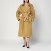 Mark Kenly Domino Tan Double-breasted Cici Trench Coat In Ramie