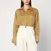 Mark Kenly Domino Tan Loose Sigga Shirt In Ramie In Green