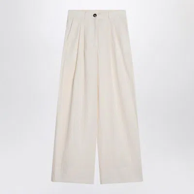Mark Kenly Domino Tan Mkdt Studio Wide Écru Trousers In In Multi