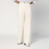 Mark Kenly Domino Tan Wide Écru Trousers In Cotton In White
