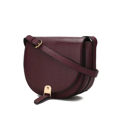 Mkf Adalyn Snake Embossed Vegan Leather Women's Shoulder Handbag In White