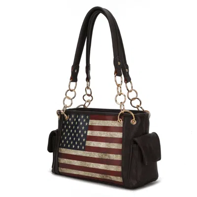 Mkf Collection By Mia K Alaina Vegan Leather Women's Flag Shoulder Bag In Gold