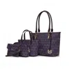 Mkf Collection By Mia K Alexy Tote M Signature 4 Pcs Set Handbag In Purple
