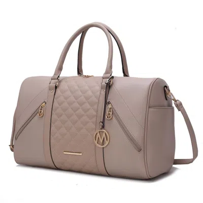 Mkf Collection By Mia K Allegra Vegan Leather Women's Duffle In Beige