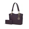 Mkf Collection By Mia K Allison Vegan Leather 2 Pcs Tote & Wallet Handbag In Purple