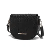 Mkf Collection By Mia K Amalia Crossbody Bag Croc-embossed Vegan Leather Shoulder Bag In Black