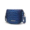 Mkf Collection By Mia K Amalia Crossbody Bag Croc-embossed Vegan Leather Shoulder Bag In Blue