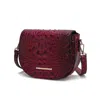 Mkf Collection By Mia K Amalia Crossbody Bag Croc-embossed Vegan Leather Shoulder Bag In Pink