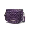 Mkf Collection By Mia K Amalia Crossbody Bag Croc-embossed Vegan Leather Shoulder Bag In Purple