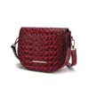 Mkf Collection By Mia K Amalia Crossbody Bag Croc-embossed Vegan Leather Shoulder Bag In Red