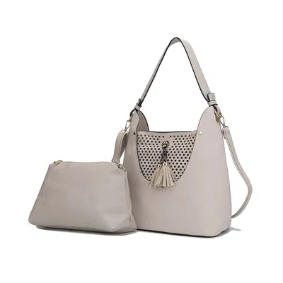 Mkf Collection By Mia K Amara Hobo Bag And Crossbody Bag Set By Mia K In Beige