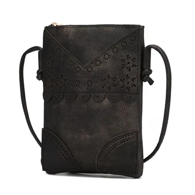 Mkf Collection By Mia K Amentia Vegan Leather Crossbody Handbag In Black