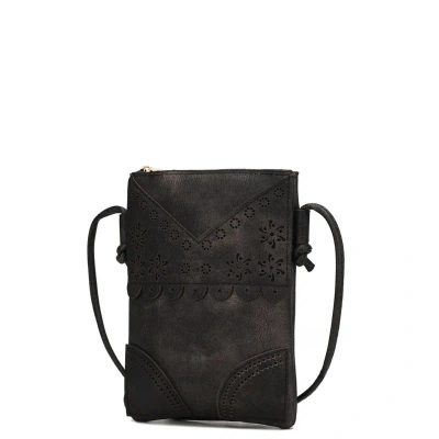 Mkf Collection By Mia K Amentia Vegan Leather Crossbody Handbag In Black