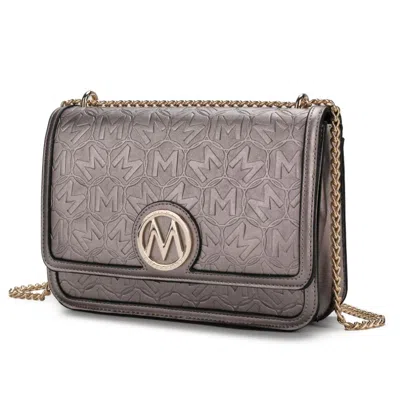 Mkf Collection By Mia K Amiyah Vegan Leather Women's Shoulder Bag In Silver