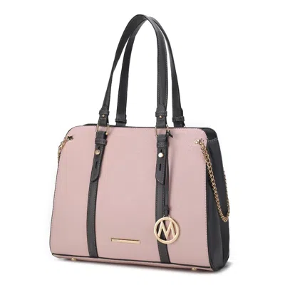 Mkf Collection By Mia K Amy Color Block Vegan Leather Women's Tote Bag In Gold