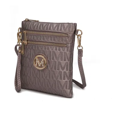Mkf Collection By Mia K Andrea Milan M Signature Crossbody Handbag In Silver
