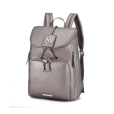 Mkf Collection By Mia K Angela Large Backpack Vegan Leather By Mia K In Silver