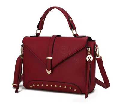 Mkf Collection By Mia K Angela Vegan Leather Women's Satchel Bag In Burgundy