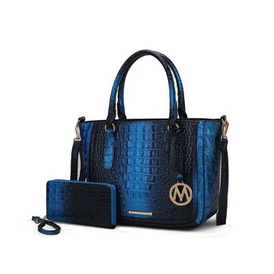 Mkf Collection By Mia K Aphelia Croc-embossed Tote Wome's Handbag By Mia K In Blue