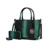 Mkf Collection By Mia K Aphelia Croc-embossed Tote Wome's Handbag By Mia K In Green