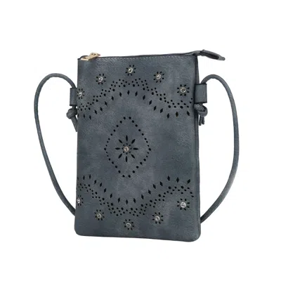 Mkf Collection By Mia K Arlett Vegan Leather Crossbody Handbag In Blue