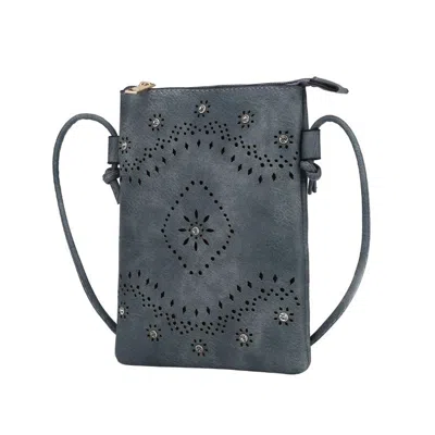 Mkf Collection By Mia K Arlett Vegan Leather Crossbody Handbag In Blue