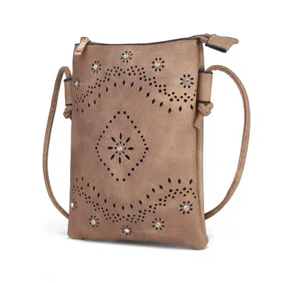Mkf Collection By Mia K Arlett Vegan Leather Crossbody Handbag In Brown