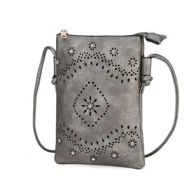 Mkf Collection By Mia K Arlett Vegan Leather Crossbody Handbag In Gray