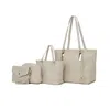 Mkf Collection By Mia K Arya Signature Tote Bag, Mini Tote, Pouch And Wristlet By Mia K In Beige