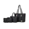 Mkf Collection By Mia K Arya Signature Tote Bag, Mini Tote, Pouch And Wristlet By Mia K In Black