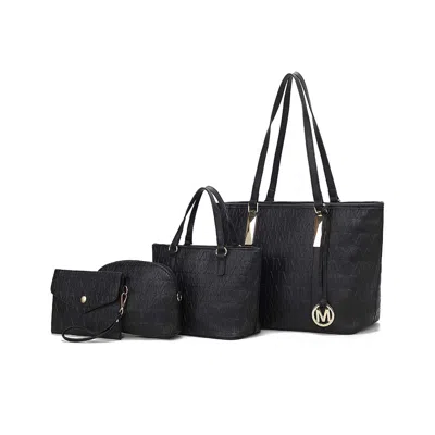Mkf Collection By Mia K Arya Signature Tote Bag, Mini Tote, Pouch And Wristlet By Mia K In Black