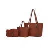 Mkf Collection By Mia K Arya Signature Tote Bag, Mini Tote, Pouch And Wristlet By Mia K In Brown
