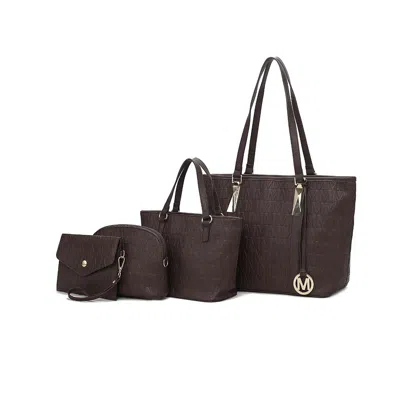 Mkf Collection By Mia K Arya Signature Tote Bag, Mini Tote, Pouch And Wristlet By Mia K In Gold